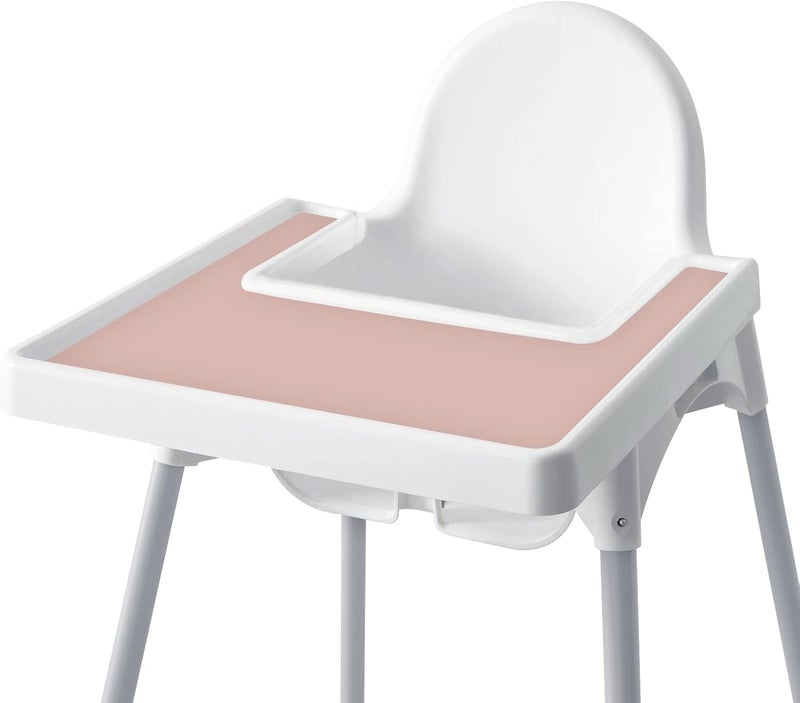 Mintlyfe High Chair Placemat for IKEA Antilop Baby High Chair, Silicone Placemats, High Chair Tray Finger Foods Placemat for Boys and Girls, Babies, Toddlers (Blush) - Image 1